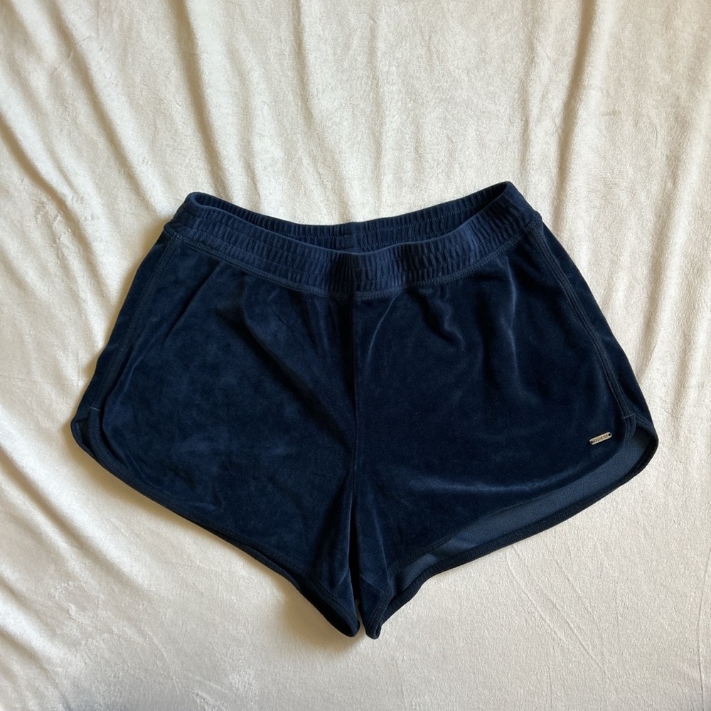 Hollister Blue Velvet Mini Shorts